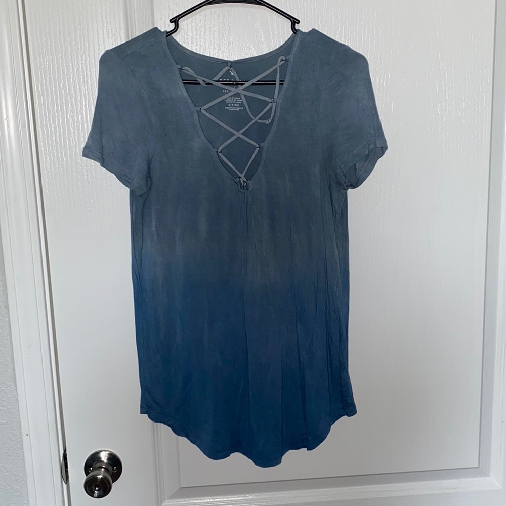 American Eagle Ombré Criss Cross Top